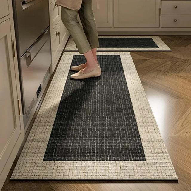FQMM Tapete de Cozinha Impermeável PVC Couro Antiderrapante 60x180cm