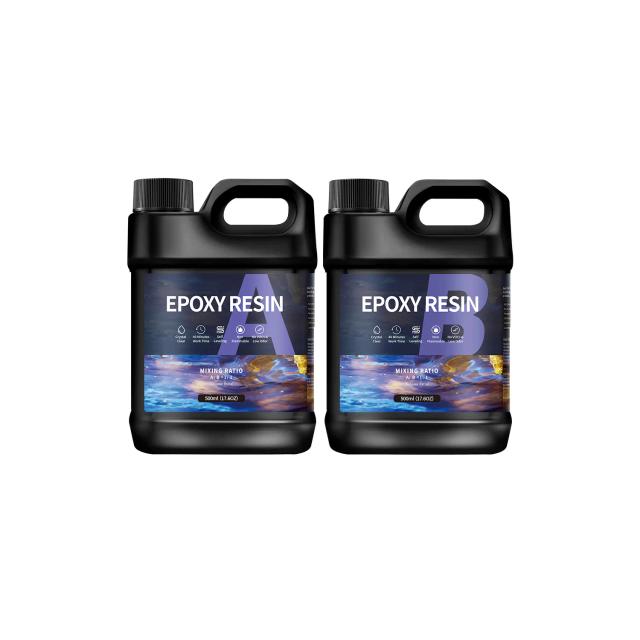 Cola de Resina Epóxi Cristalina para DIY - Alto Endurecedor, Agente de Cura 1:1, Disponível em 500ml e 1000ml