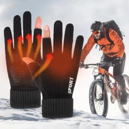 Aquecedor de mão aquecido elétrico para homens e mulheres, tela sensível ao toque, USB recarregável, luvas térmicas, windproof, aquecimento, 2 dedos - Image 2