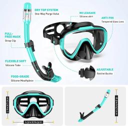 Óculos de snorkel para adultos, equipamento de mergulho, equipamento de natação, máscara, parte superior seca, mergulho, nadadeiras com bolsa de engrenagem, novos - Image 4