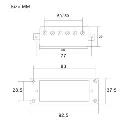 Mini Humbucker guitarra elétrica Pickup Coil, Pickup de divisão para guitarra LP, o pescoço e a ponte são universais, 68x29mm, 6 furos - Image 2