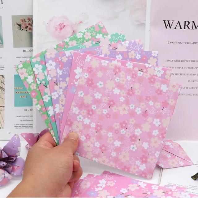 Papel Origami Quadrado Colorido Dupla Face para Artesanato DIY - 60 Folhas de 15cm para Crianças e Adultos