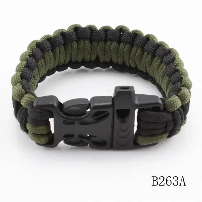 Atacado Survival Pulseira Parachute Cord Emergência Paracord Camping Pulseira Com Whistle Buckle - Image 1