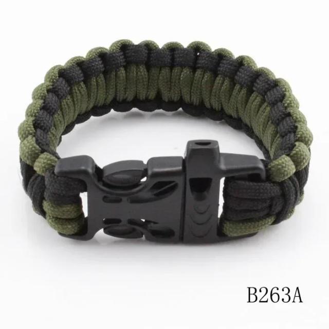 Pulseira de Sobrevivência em Paracord com Fivela e Apito para Camping e Emergências