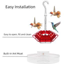 Alimentadores de beija-flor para o exterior, pendurados com poleiro, foço de formiga embutido, alimentador de beija-flor, novo Windchime, 2022 - Image 4