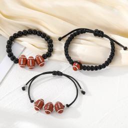 IPARAM-Pulseira de Futebol Americano para Homens e Mulheres, Cordão, Pulseira Ajustável, Jóias de Competição Esportiva, Fashion Weave - Image 3