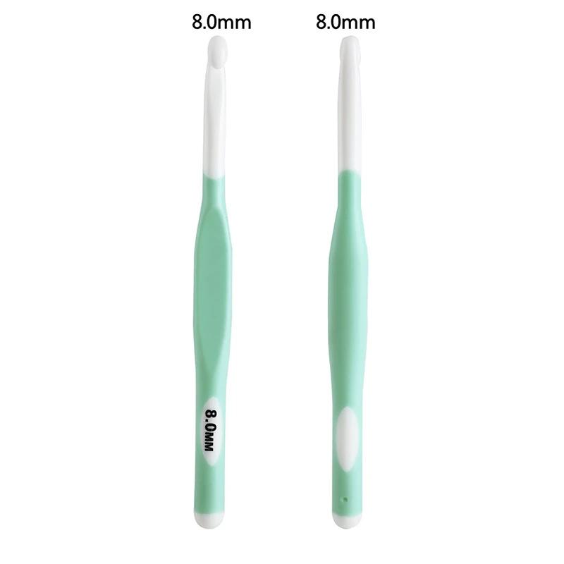 Antiderrapante ergonômico grande crochê ganchos para iniciantes, Agulhas plásticas de crochê, Extra longo, 1pc - Image 1