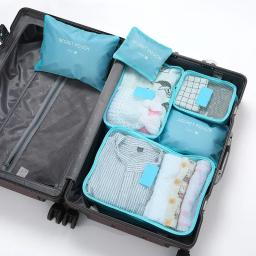 Saco De Armazenamento De Viagem Para Roupas, Organizador De Mala, Bolsa De Guarda-Roupa, Caixa De Cubo De Embalagem De Sapatos, 6Pcs por Conjunto - Image 1