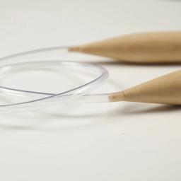 Agulhas de tricô circular de bambu com tubo transparente Agulha de crochê ganchos Weave Craft Ferramenta de tricô de costura DIY 80cm de comprimento 1 par - Image 3