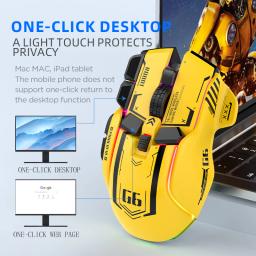 Tri-mode 2.4g usb bluetooth sem fio gamimg mouse 12 teclas rgb jogo com fio meche ratos para windows ios escritório em casa portátil pc gamer - Image 6