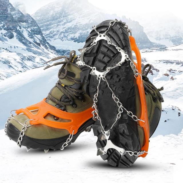 Crampons de Tração com 19 Dentes em Aço Inoxidável para Escalada e Caminhadas em Neve e Gelo