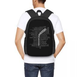 Grande capacidade 3D impressão hóquei jogadores mochila, impressão dobrável, bonito - Image 6