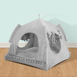 Fechado Cozy Hammock com Pisos para Animais de Estimação, Cat Tent Bed, Teepee Geral, Small Dog House, Pet Acessórios - Image 3