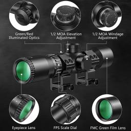 1.5-5x32 besta escopo retículos gravados vermelho/verde iluminado caça rifle escopo 300-425fps ajuste de velocidade mira besta - Image 5