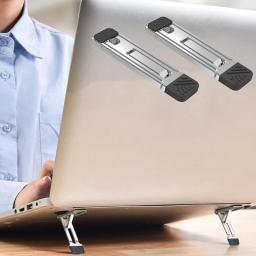 Zinc Alloy Laptop Holder, Desktop Kickstand, Suporte de teclado dobrável, Pés elevadores, Antiderrapante, 2pcs - Image 3