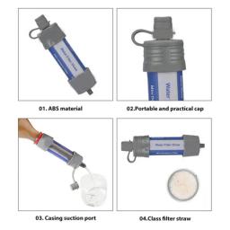 Straw Water Purifier System for Camping Filtro de água ao ar livre Ferramenta de sobrevivência de emergência 5000 Litros Capacidade de filtragem - Image 6