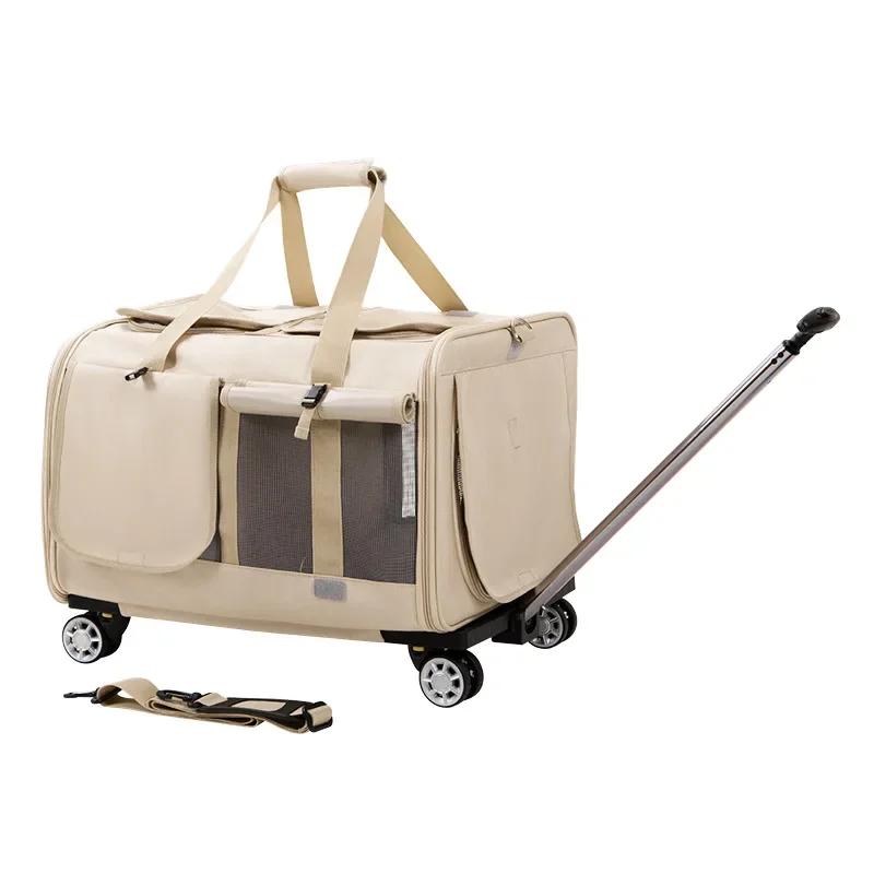 Pet Trolley Case Bolsa multifuncional Pet Bolsa de viagem ao ar livre Gaiola expansível para cães dobrável - Image 1