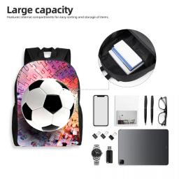 Bolsa escolar de nylon com impressão 3D infantil, mochila de futebol, patten de futebol, grande capacidade, durável e softback, logotipo para meninos - Image 3
