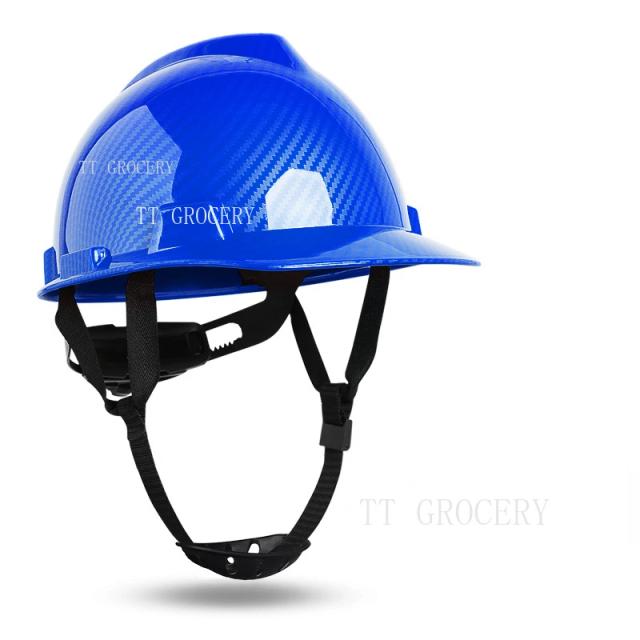 Capacete de Segurança Industrial em Fibra de Carbono com ABS para Proteção de Cabeça em Construções