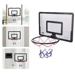 Indoor Hanging Basketball Hoop e Netting Game Kit para crianças, conjunto montado em porta pequena - Image 2