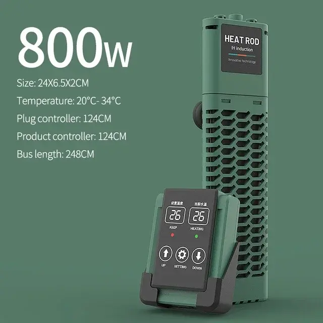 Aquecedor Submersível para Aquário com Display LCD e Temperatura Automática Ajustável