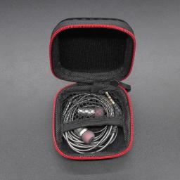 Portátil mini zíper quadrado duro asismic umidade-prova fone de ouvido saco caixa de armazenamento fone de ouvido caso para cartões sd tf transportadora bolsa - Image 6