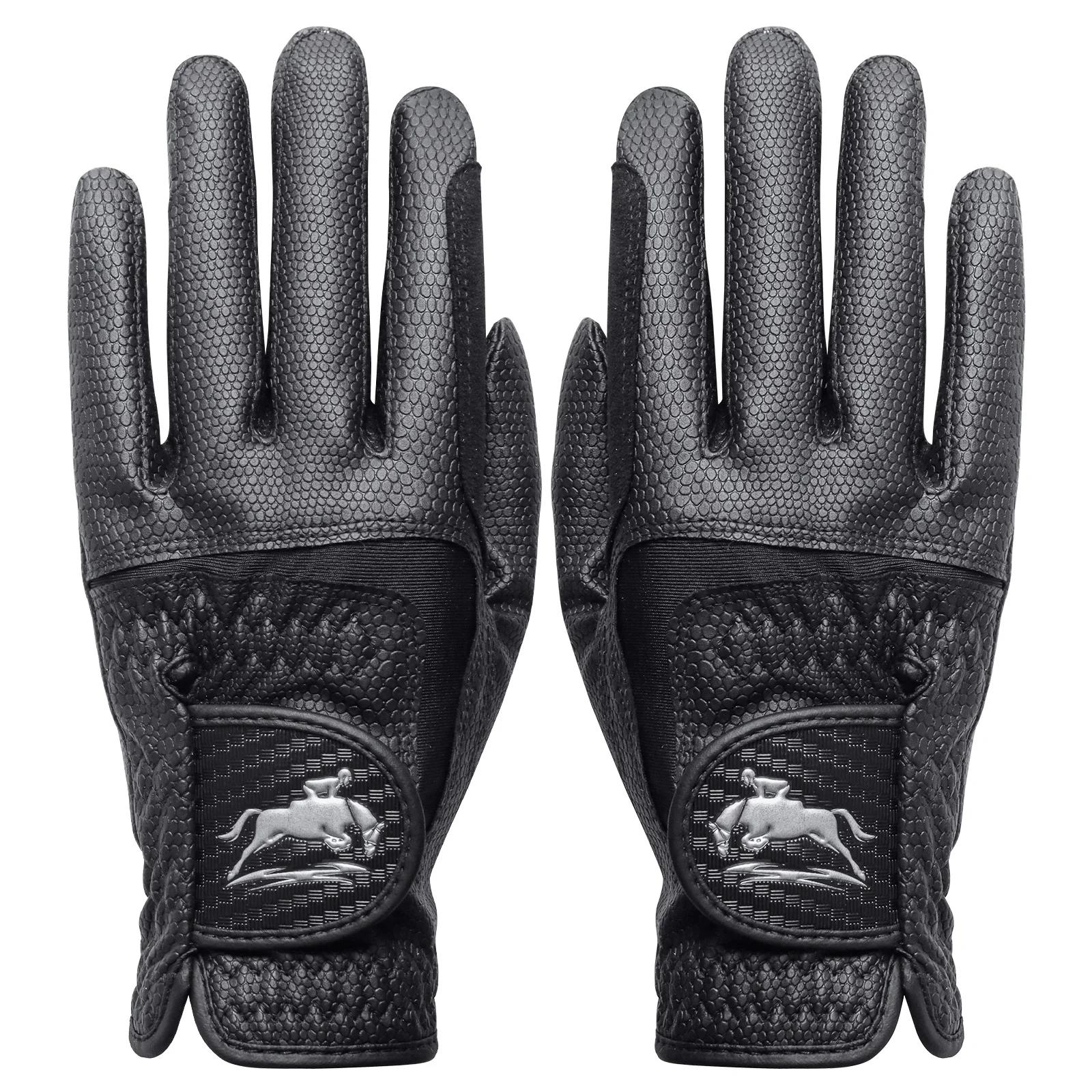 Luvas femininas de couro PU premium para equitação, leves, respiráveis e extensíveis com aderência para tela sensível ao toque para equestre - Image 1