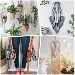 Macrame Craft Kit para Iniciantes, Plant Hanger Artes, Artesanato Decoração, Handmade Corda de Algodão Colorido, Twisted String, DIY Set, 100m - Image 6