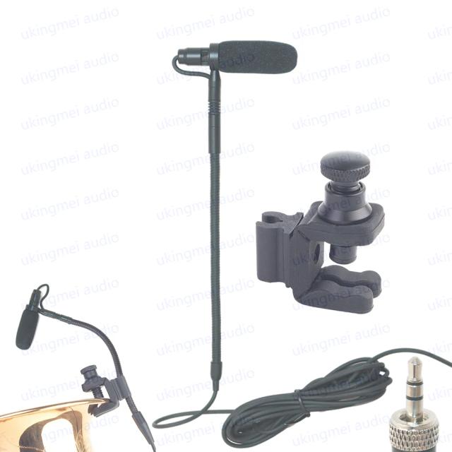 Microfone Condensador Gooseneck Sem Fio para Saxofone - Captador Ideal para Orquestra e Transmissor Portátil