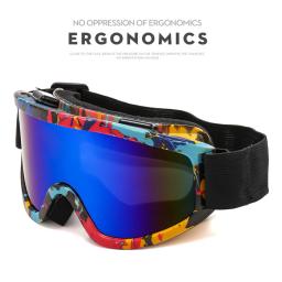 Óculos de esqui de armação grande com lente colorida anti-colisão lente anti-reflexo esporte ao ar livre neve snowboard para snowboard esqui - Image 4