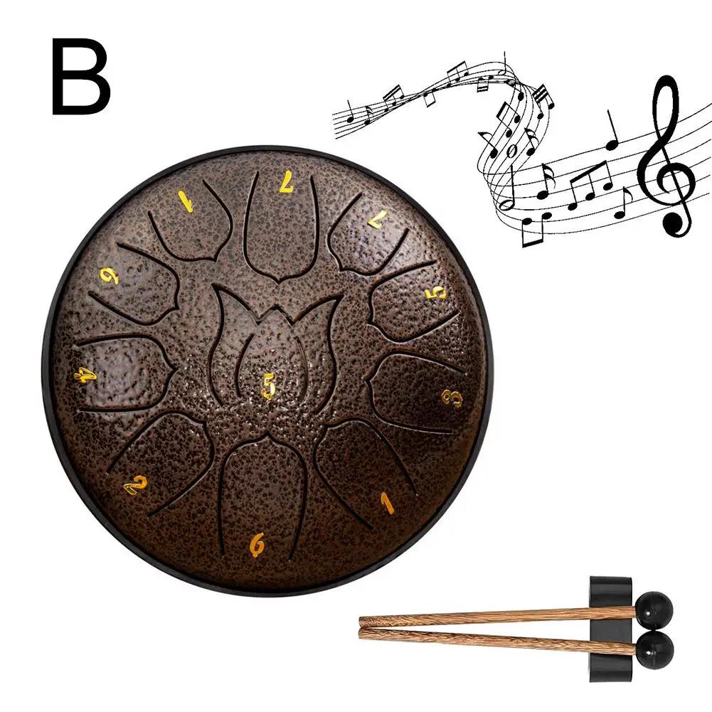 Aço Rain Drum para Outside Garden, bateria etérea, mão Pan Drum, baqueta, percussão instrumento musical, pandeiro, 6 Polegada, 11 Tone - Image 1