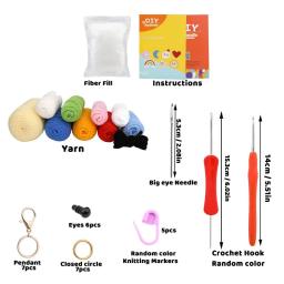 Fios de crochê para iniciantes, Star Moon e Flower Pendant, Pacote de material de tricô, Gancho de crochê - Image 2