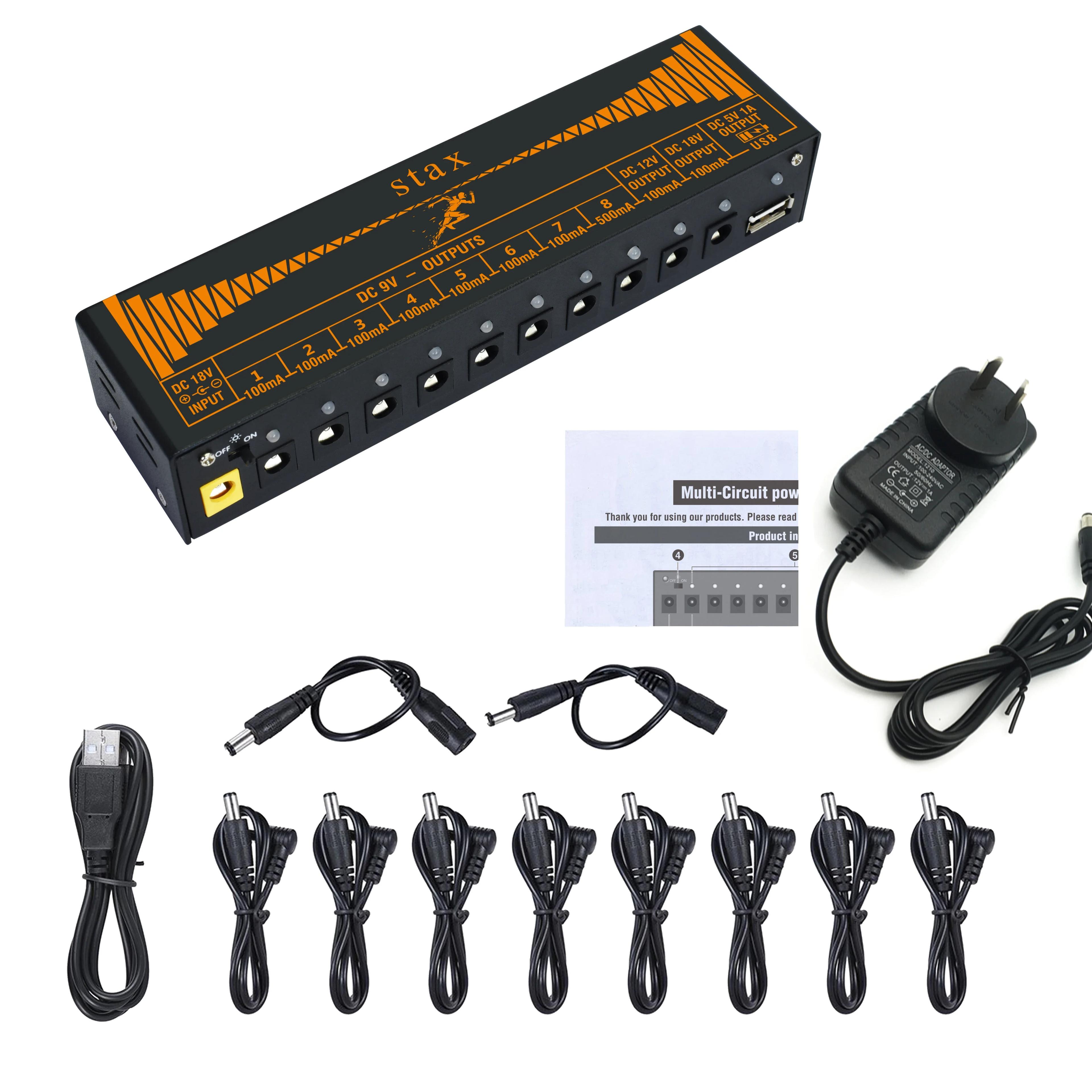 Stax-Guitarra Efeitos Pedais, Fuzz Disc, Overdrive Harmonizador, Noise Gate, Dumble Flanger, Delay Booster, Phaser Effector, Fonte de alimentação - Image 1