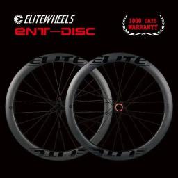 ELITEWHEELS-Conjunto de rodas de carbono para bicicleta, kit de 700c, disco de freio, estrada, ENT, UCI, aro com trava central ou de 6 parafusos, alta qualidade - Image 1