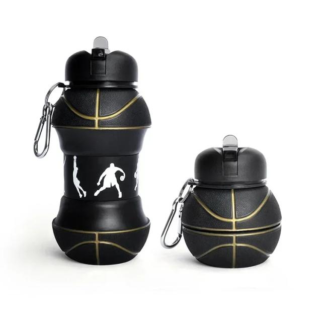 Garrafa de Água Dobrável em Silicone para Crianças - Ideal para Esportes como Basquete, Futebol e Beisebol, 550ml