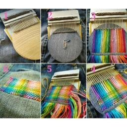 Pequeno tear de madeira para DIY Mini Vestuário Máquina de costura, tipo Speedweve, Weave Textile Tool, Jeans, roupas faz costura, consertando ferramentas - Image 5