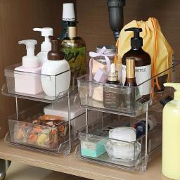 Limpar Organizador Multi-Funcional com Divisórias, Banheiro Bancada Rack, Cozinha Snack Titular De Armazenamento, 2 Camadas - Image 3