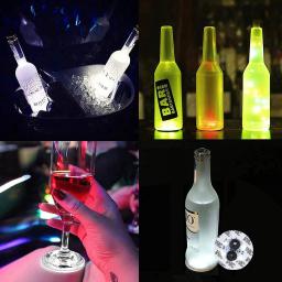 1-10pcscolorido led barra iluminar coaster adesivos para bebidas copo vinho garrafa de licor coaster atmosfera luz acessórios de cozinha - Image 5