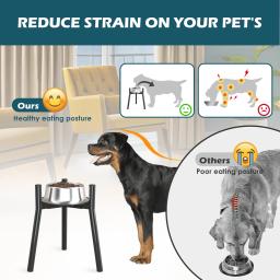 Metal ajustável elevada Dog Food Bowls, Suporte para cão de tamanho grande e extra grande, Tigelas para cães levantadas, Tigela não incluída - Image 3