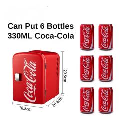 Mini Multifunctional Refrigerador de Coca-Cola, cosméticos, cerveja, bebida, refrigerador, aquecedor, dormitório, refrigerador para o carro, casa, 4L, 12V, 220V - Image 5
