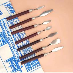 7 pçs/set kit espátula paleta guache suprimentos para pintura a óleo faca belas artes pintura conjunto de ferramentas lâminas flexíveis - Image 2
