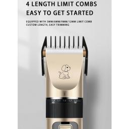 Kit elétrico profissional para animais de estimação, aparador de pelos para cães e gatos, recarregável, máquina de cortar cabelo - Image 3