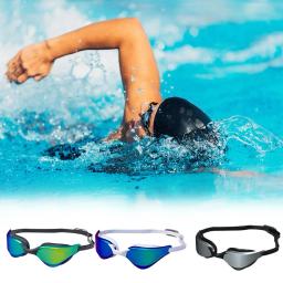 Óculos de natação profissional para adultos, hd, anti-fog, galvanoplastia, máscara de silicone, impermeável, lente grande angular, pára-sol, anti-reflexo - Image 5