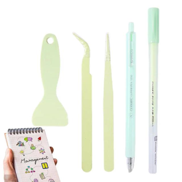 Conjunto Completo de Ferramentas para Scrapbooking com Caneta de Cola e Adesivo Forte - 4 Peças Essenciais para Criação de Cartões e Artesanato em Papel