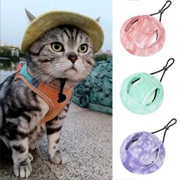 Chapéu de gato com furos de orelha, estilo tingido, boné de estimação, acessórios de higiene, chapéu engraçado Sphynx - Image 1