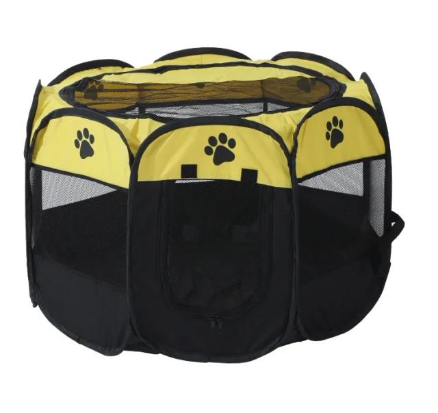 Cercadinho Dobrável para Estimação com Cerca Interna em Oxford Leve - Ideal para Cães Médios e Gatos, Playpens Portáteis