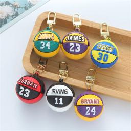 Estrela de basquete nome pingente chaveiros jogo bola lembrança chaveiros saco esporte fã chaveiro boa sorte para homens feminino acessórios - Image 2