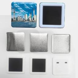50 pçs 100 pçs quadrado forte magnético ímã de geladeira crachá 50x50mm botão peças diy ímãs decorativos para casa escritório cozinha parede - Image 3