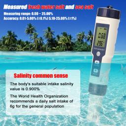 Profissional Multi-Parâmetro Teste Combo Medidor, Água Digital Qualidade Tester, PH, CE, TDS, salinidade, termômetro, 5 em 1 - Image 5
