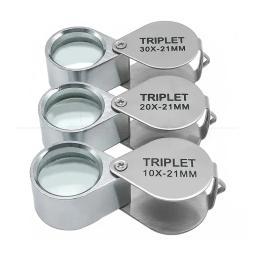 Lupa de olho dobrável, lupa de metal portátil, lente óptica para moedas e selos, 10X-40X - Image 3